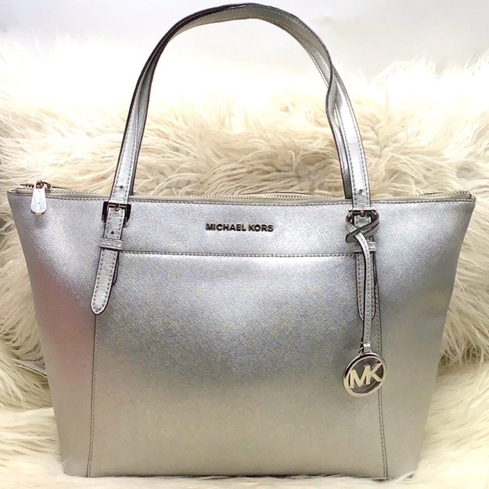 Michael Kors Silver Shoulder Tote Bag